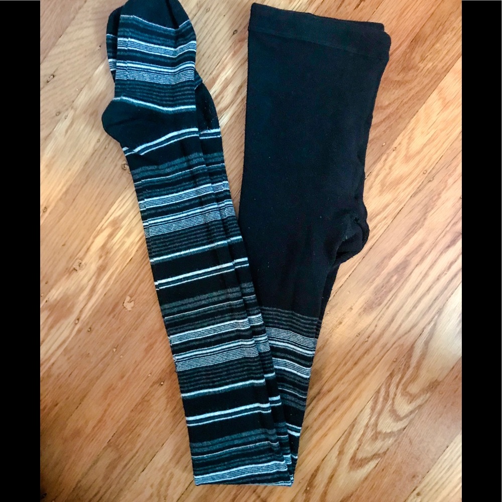 Thick striped tights